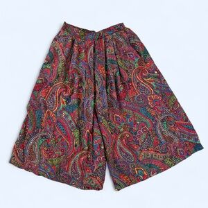 Vintage Willowridge multicolored paisley print wide leg trousers with pockets 26
